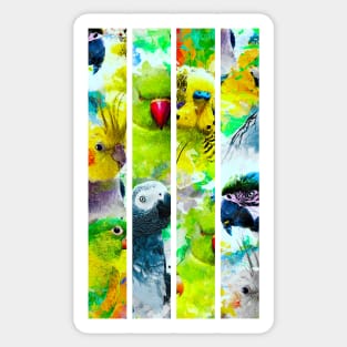 Modern Aquarell Parrots Exotic Bird Pattern Sticker